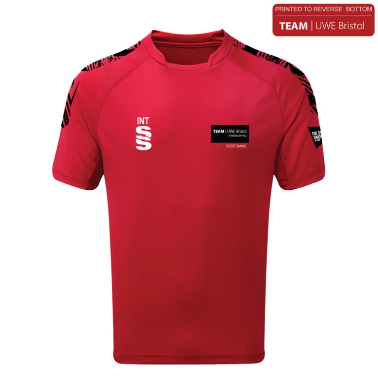 UWE Students - Dual Games Shirt - Red - Unisex Fit