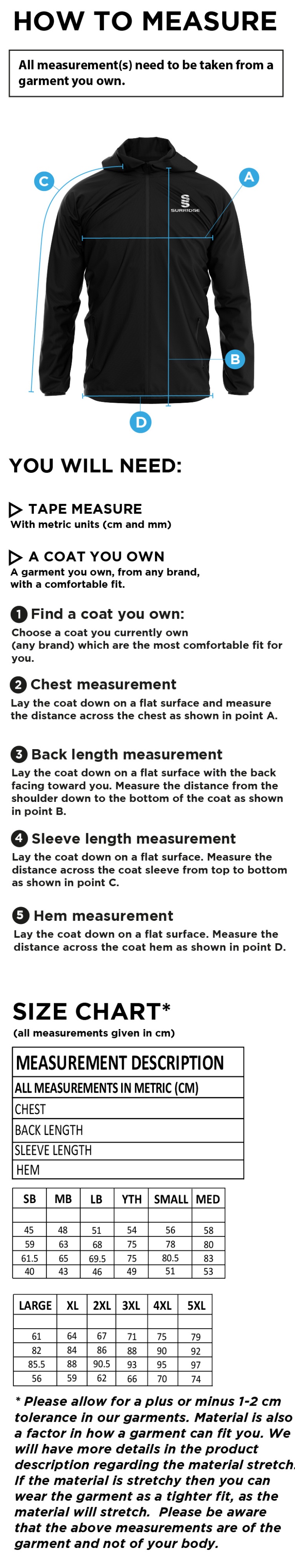 UWE Students - Dual Full Zip Training Jacket - Red - Unisex Fit - Size Guide