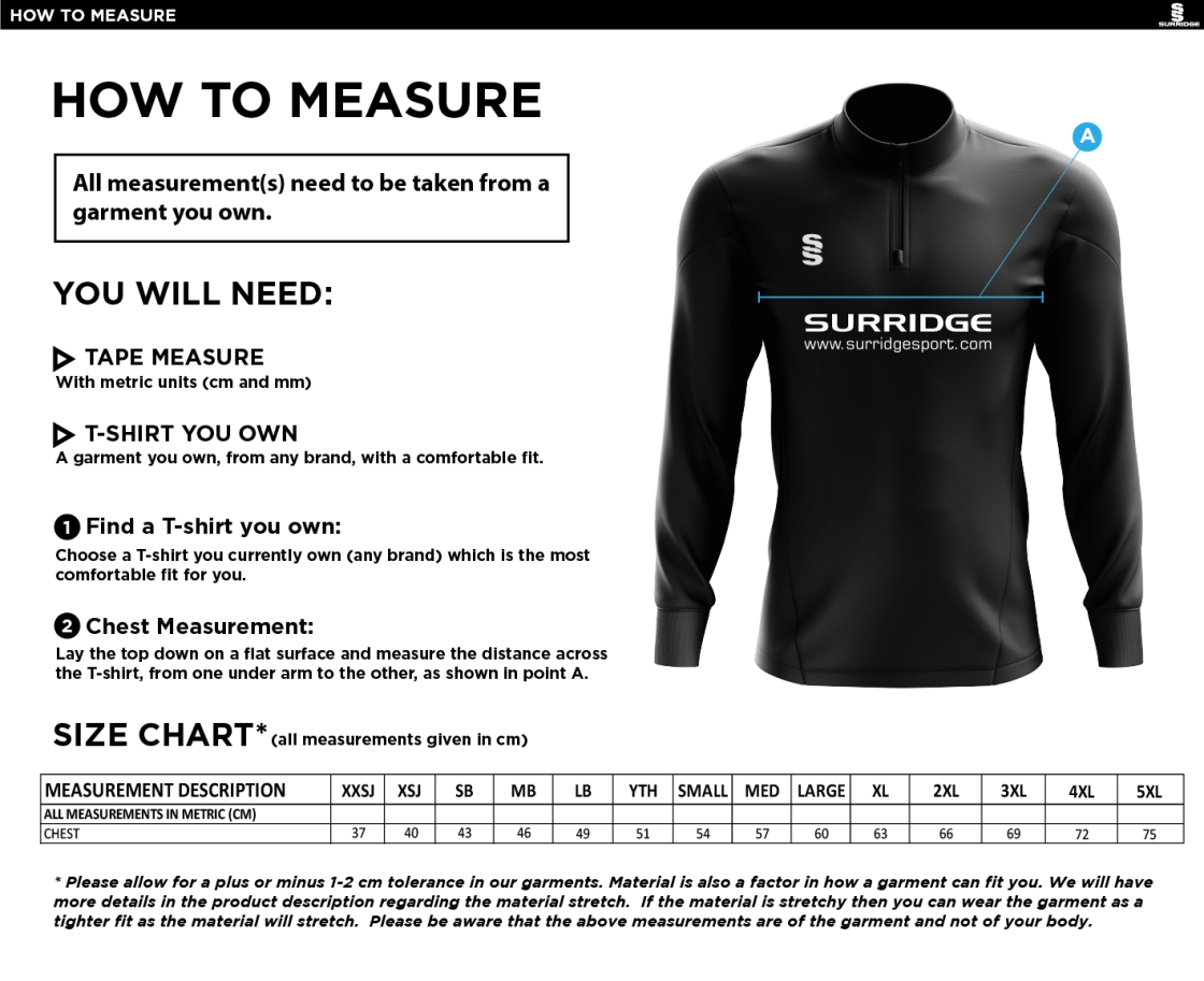 UWE Students - Fuse Performance Top - Unisex Fit - Size Guide