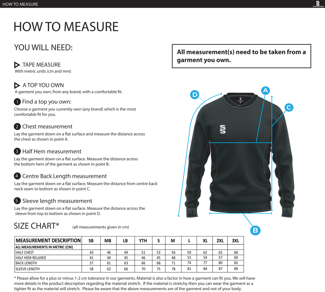 UWE Students - Run Out Top - Unisex Fit - Size Guide