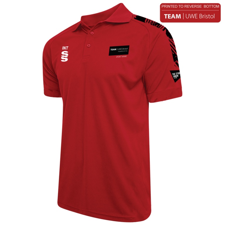 UWE Students - Dual Solid Colour Polo - Red - Unisex Fit